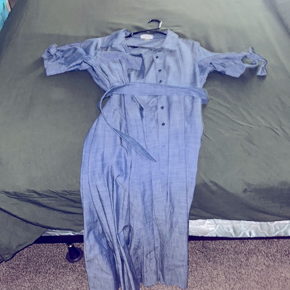 Blue Denim dress size 14 barley worn used/like new